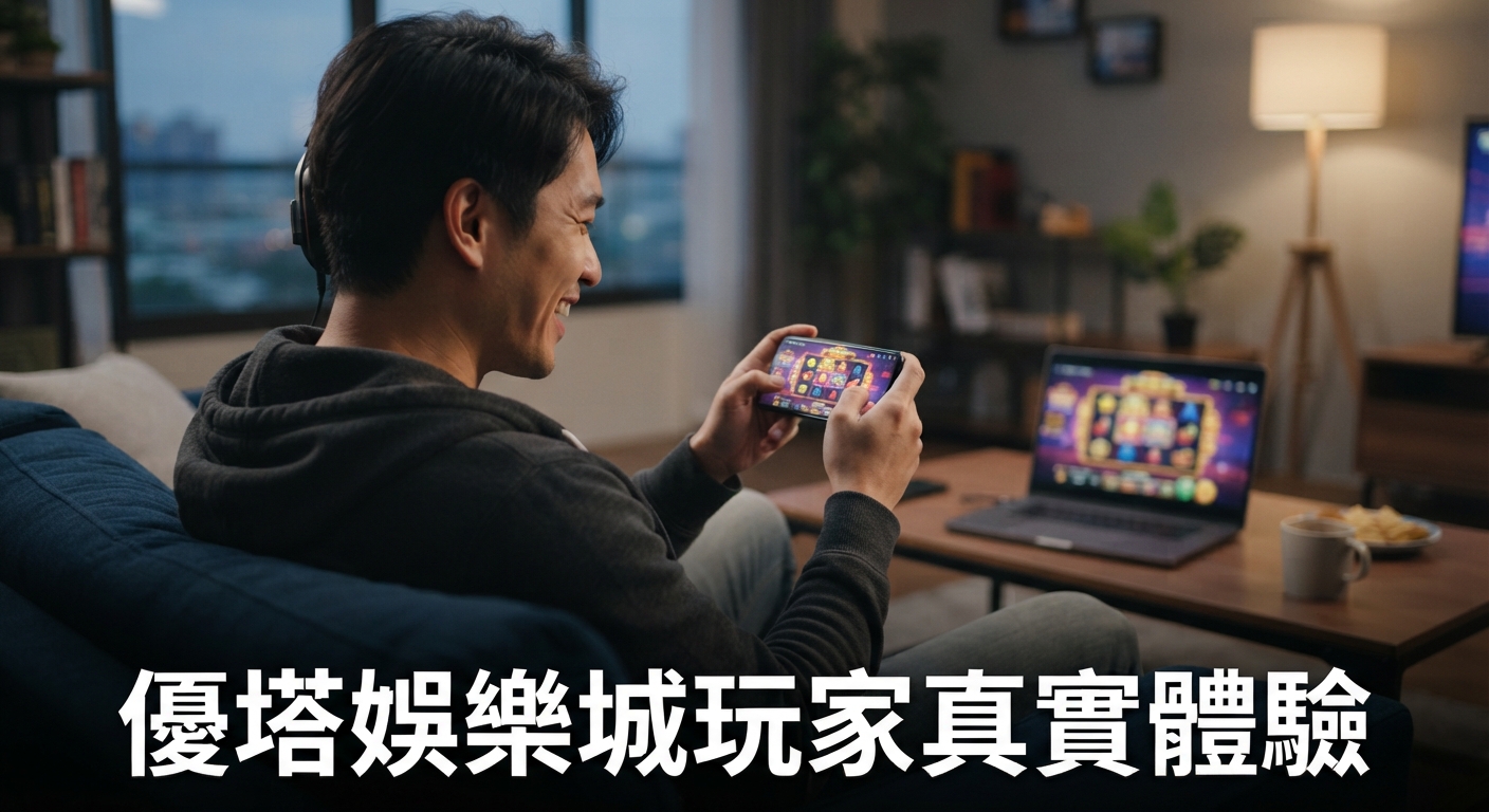 這張圖片展示了一名男子正舒適地坐在沙發上,透過手機體驗優塔娛樂城。畫面中也呈現了他專注於遊戲時的真實情境。